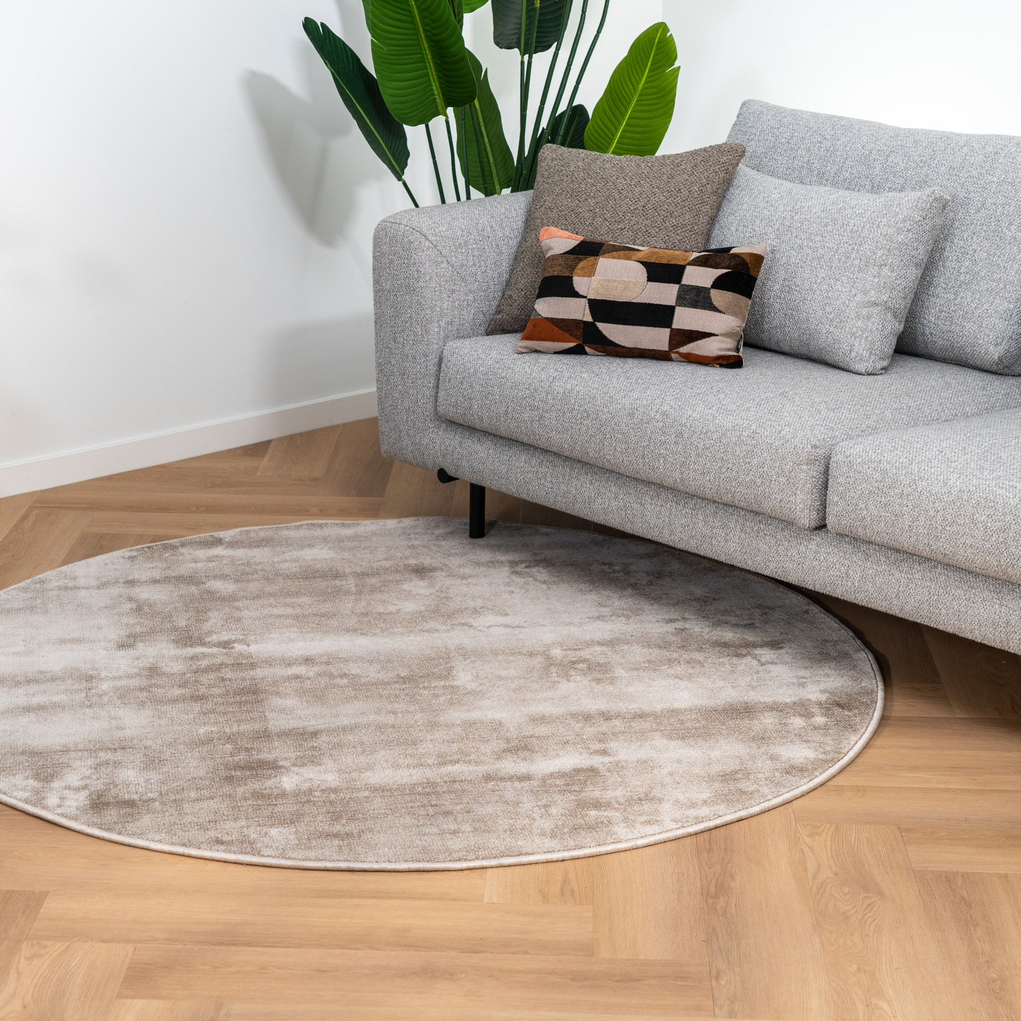 Rond Vloerkleed Xilento Rich Taupe